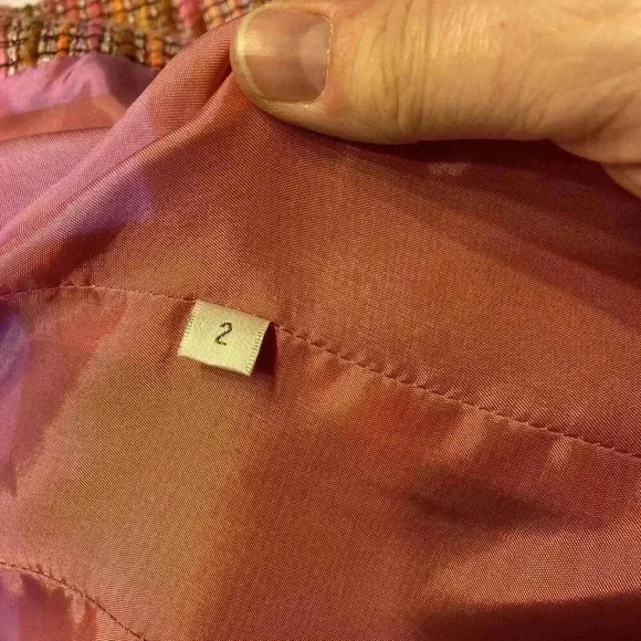 VTG Doncaster DD Women's Open Front Silk Blend Tweed Blazer Jacket 2 Pink - Picture 7 of 8